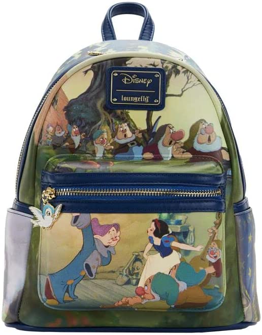 Loungefly Disney Snow White Scenes Women Backpack Double Strap Shoulder Bag Purse - Image 1