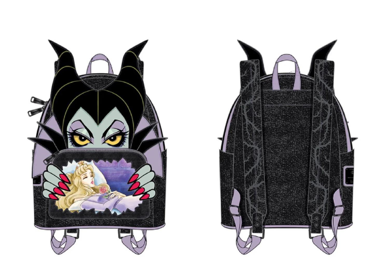 Loungefly Disney Villains Scene Maleficent Sleeping Beauty Mini Backpack Bag - Image 1