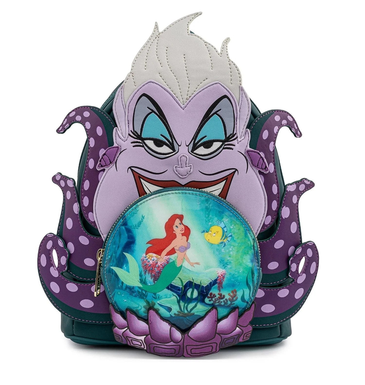 Loungefly Disney Villians Scene Ursula Crystal Ball Mini Backpack Bag - Image 1