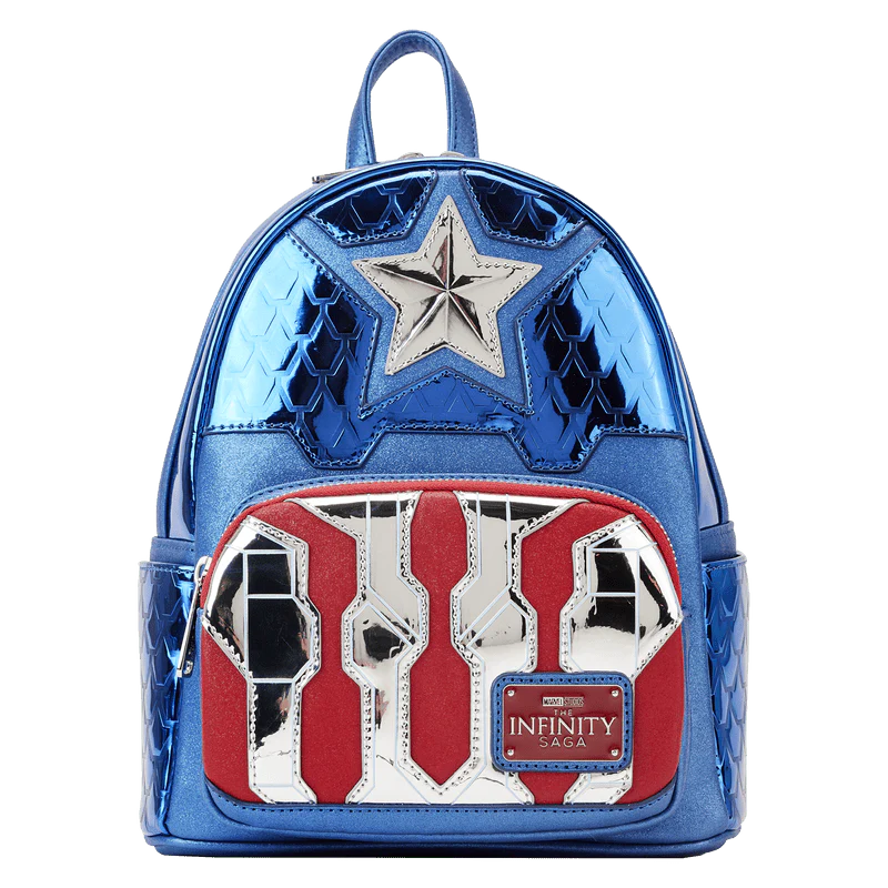 Loungefly Marvel Metallic Captain America Cosplay Mini Backpack - Image 2