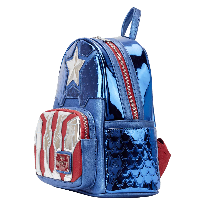 Loungefly Marvel Metallic Captain America Cosplay Mini Backpack - Image 3