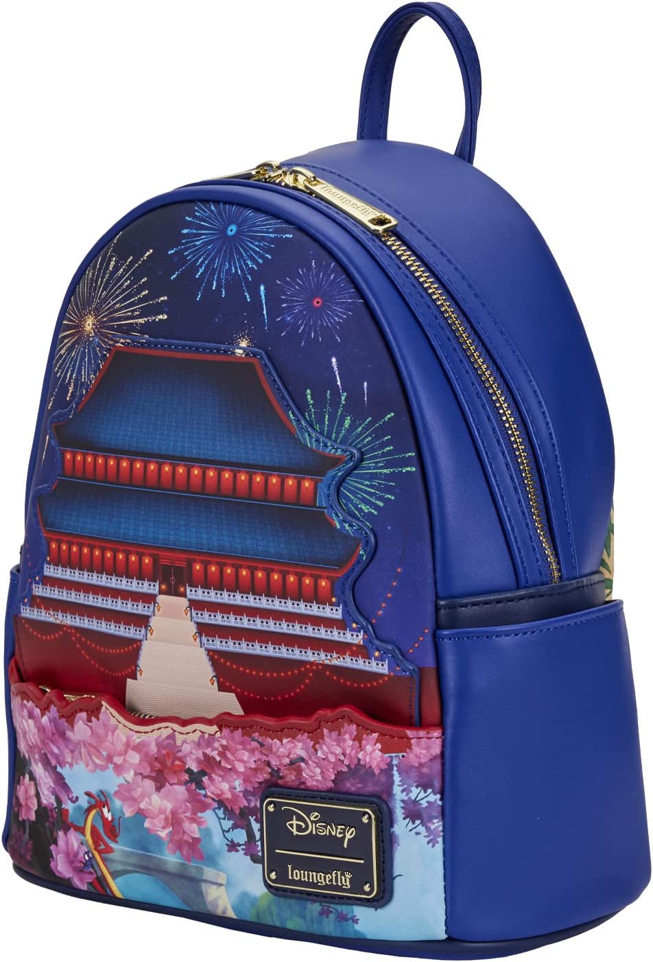 Loungefly Mulan Castle Light Up Womens Double Strap Shoulder Bag Purse Backpack - Image 2