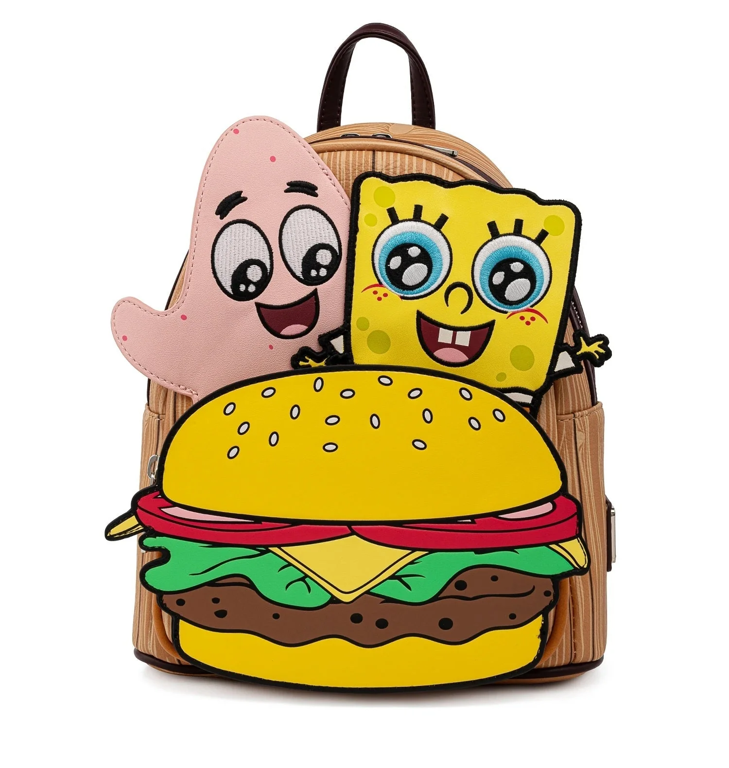 Loungefly Spongebob Squarepants Krabby Patty Group Mini Backpack Bag - Image 1