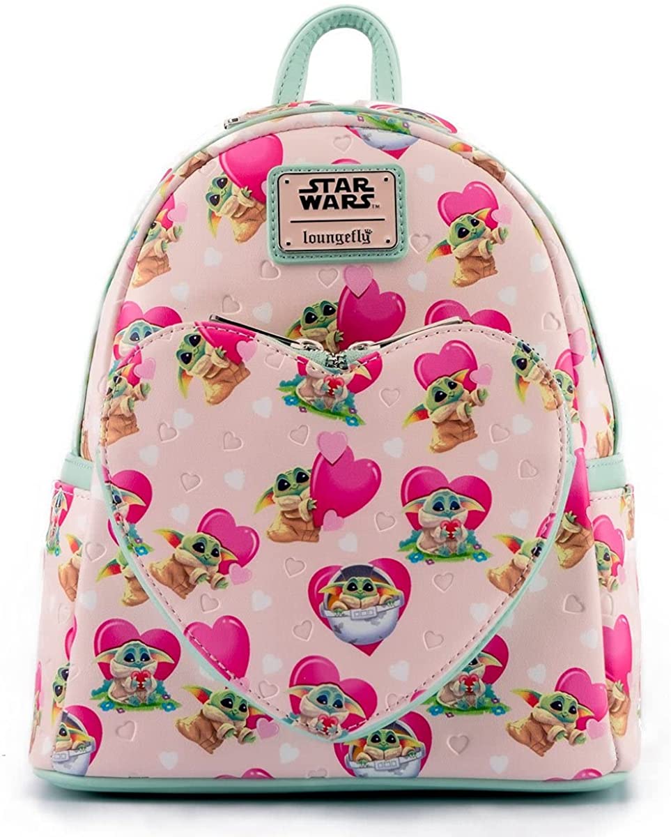 Loungefly Star Wars Mandalorian Grogu Valentines Womens Double Strap Shoulder Bag Purse - Image 2