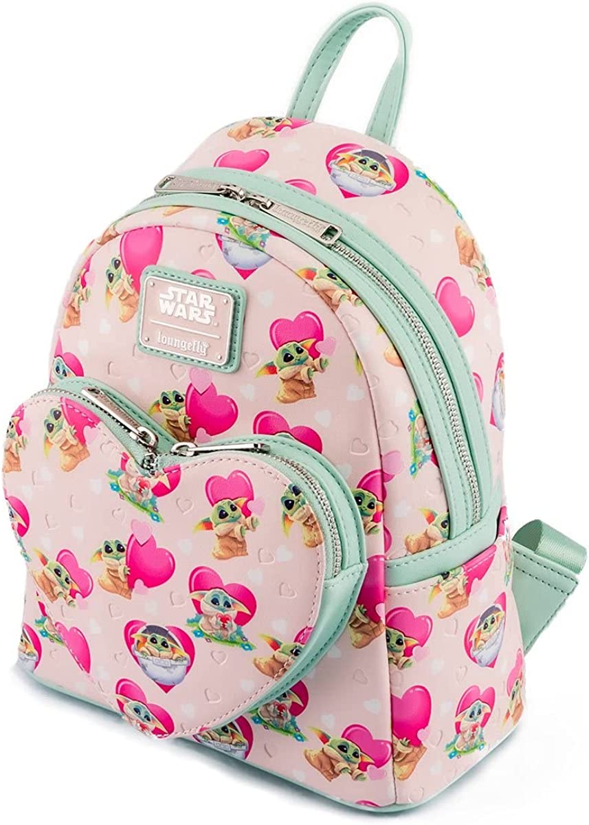 Loungefly Star Wars Mandalorian Grogu Valentines Womens Double Strap Shoulder Bag Purse - Image 3