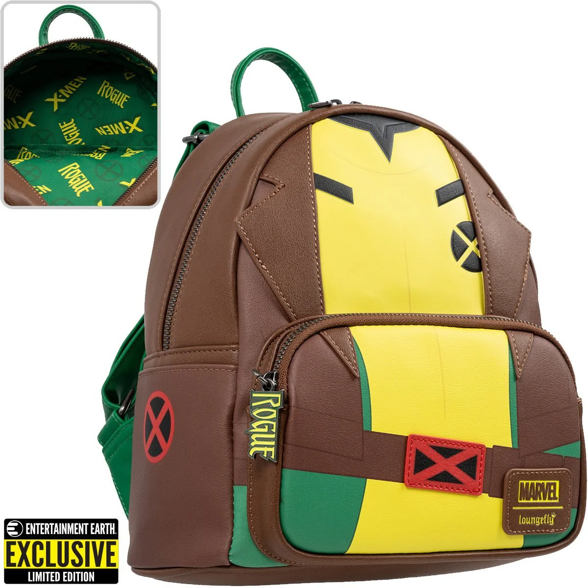 Loungefly X-Men Rogue Cosplay Mini-Backpack Entertainment Earth Exclusive - Image 3