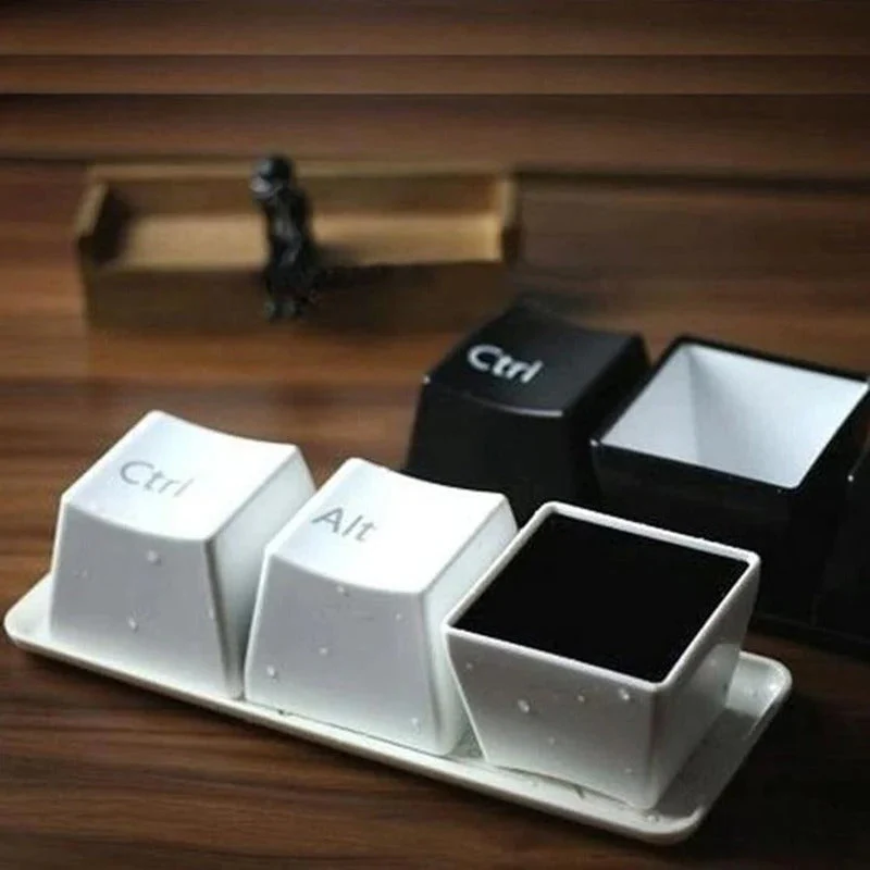3pcs/Set Ctrl ALT DEL Keyboard  Tea Cup Container - Image 3
