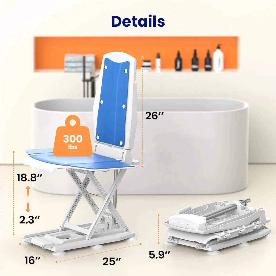 Medical Grade Foldable Electric Elderly Floor Lift Chair - Image 2