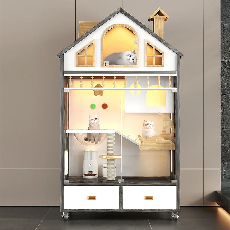 Wooden Luxury Indoor Large Cozy Cat House - Image 3