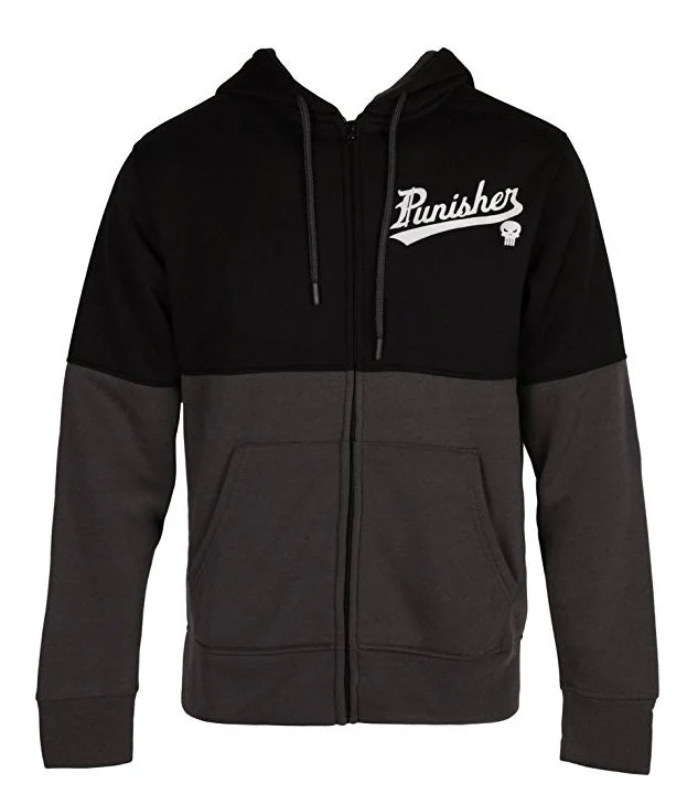 Marvel All Hail The Punisher Skull Zip Up Sweatshirt Hoodie - Image 2