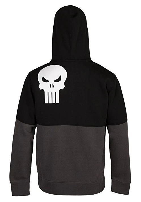 Marvel All Hail The Punisher Skull Zip Up Sweatshirt Hoodie - Image 3