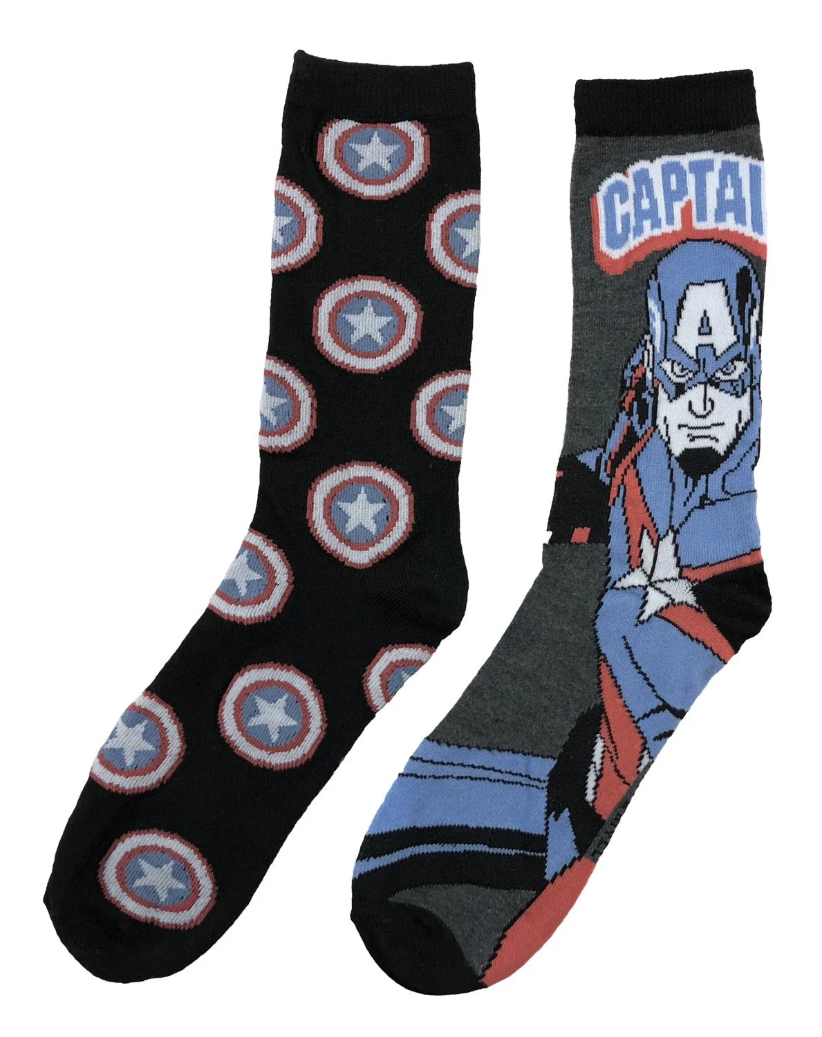 Marvel Captain America Many Shields 2 Pack Crew Socks - Image 1