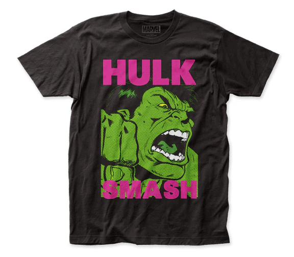 Marvel Comics Hulk Halftone Face Adult Unisex Fitted T-Shirt - Image 1