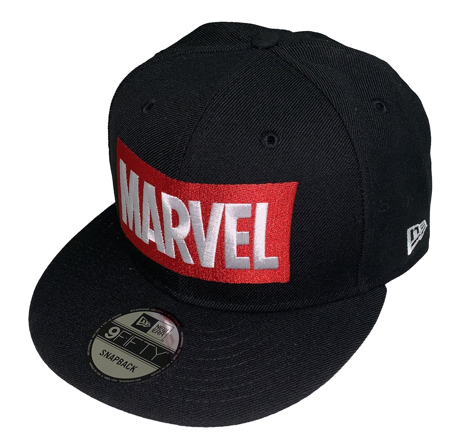 Marvel Comics Logo New Era 9Fifty Black Snapback Cap Hat - Image 1