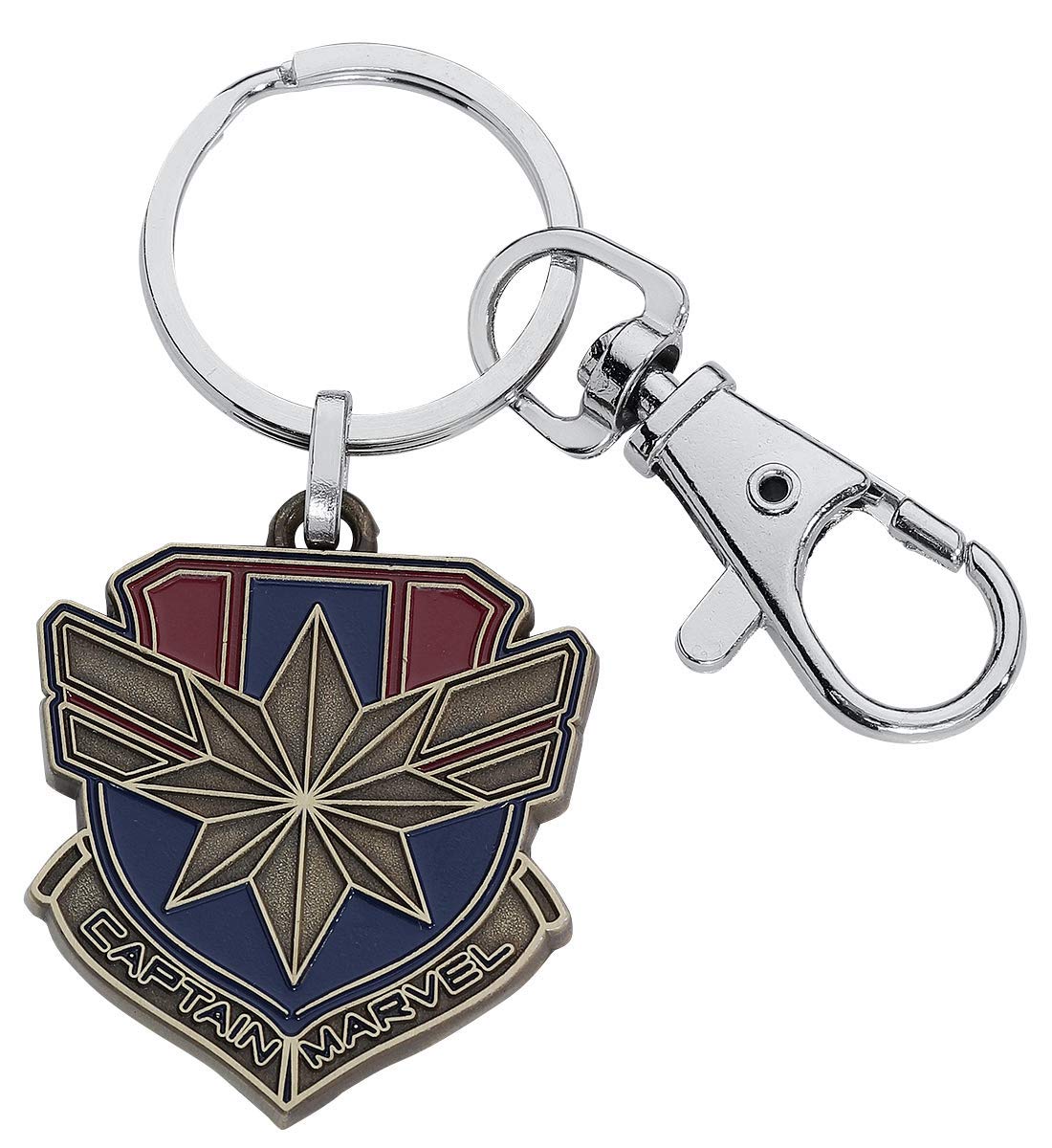 Marvel Comics Unisex Adult Captain Marvel Metal Logo Keychain - Image 1