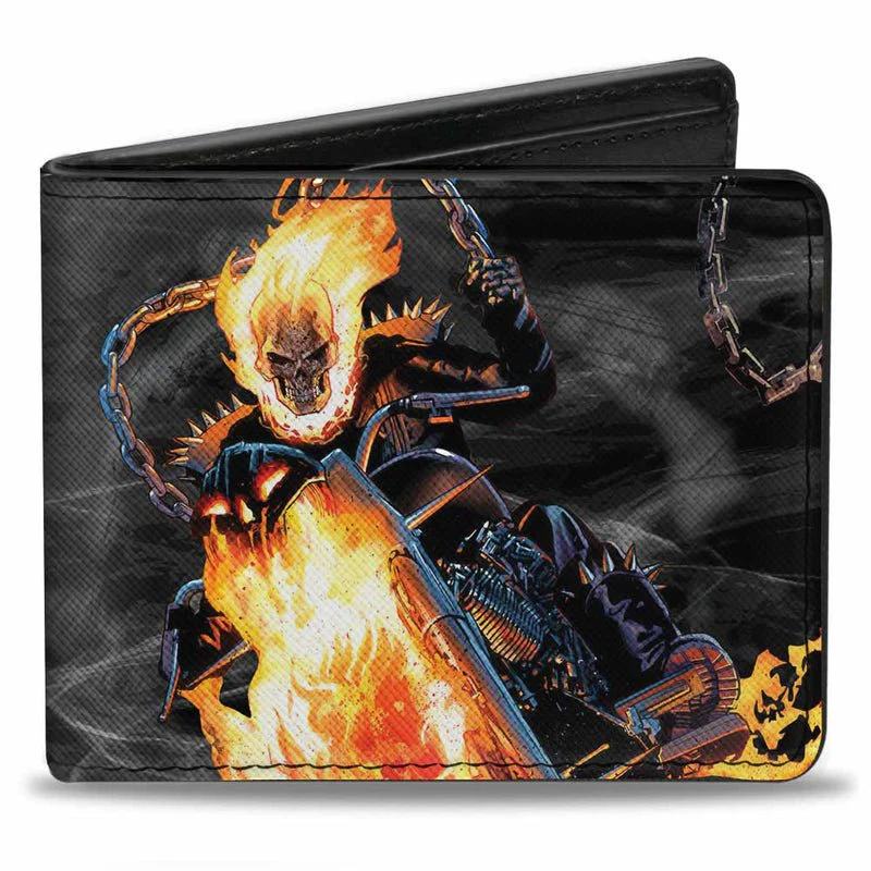 Marvel Ghost Rider Riding Pose With Skull Bifold Wallet - Image 1