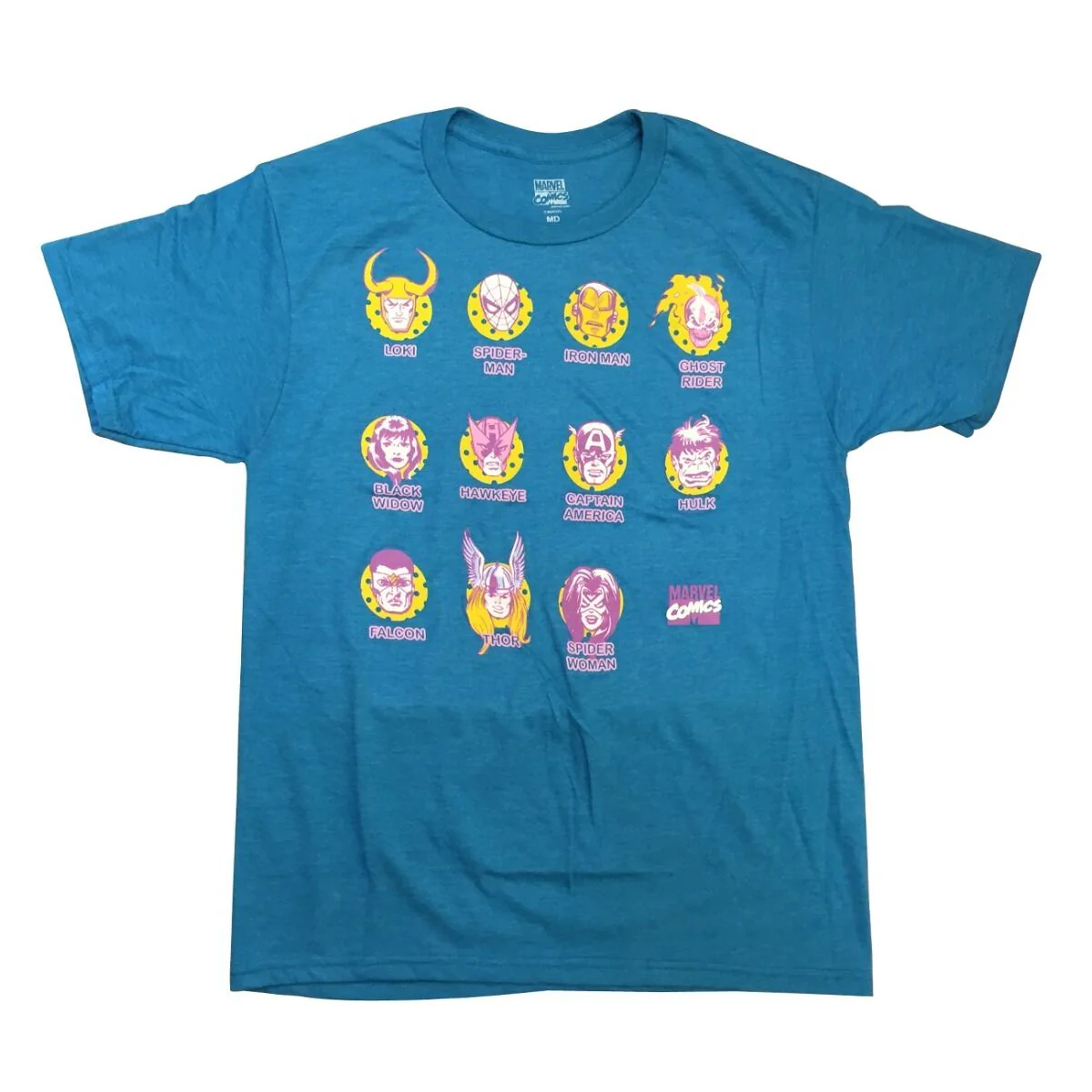 Marvel Heroes Pop Team Marvel Comics Adult T-Shirt - Image 1
