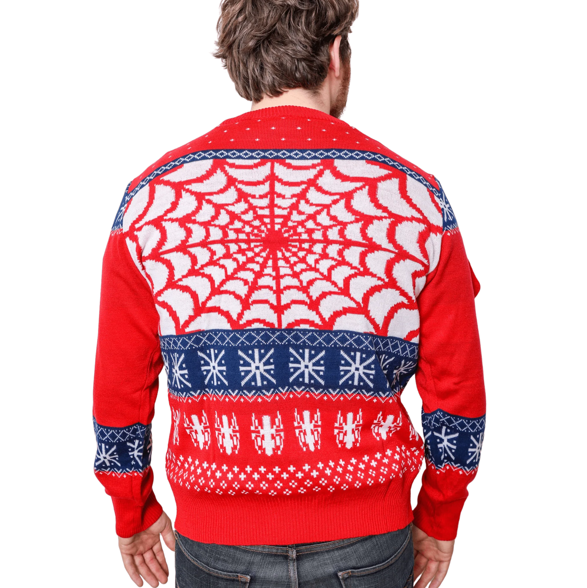 Marvel Spider-Man Symbol Offcially Licesned Adult Holiday Ugly Christmas Sweater - Image 3