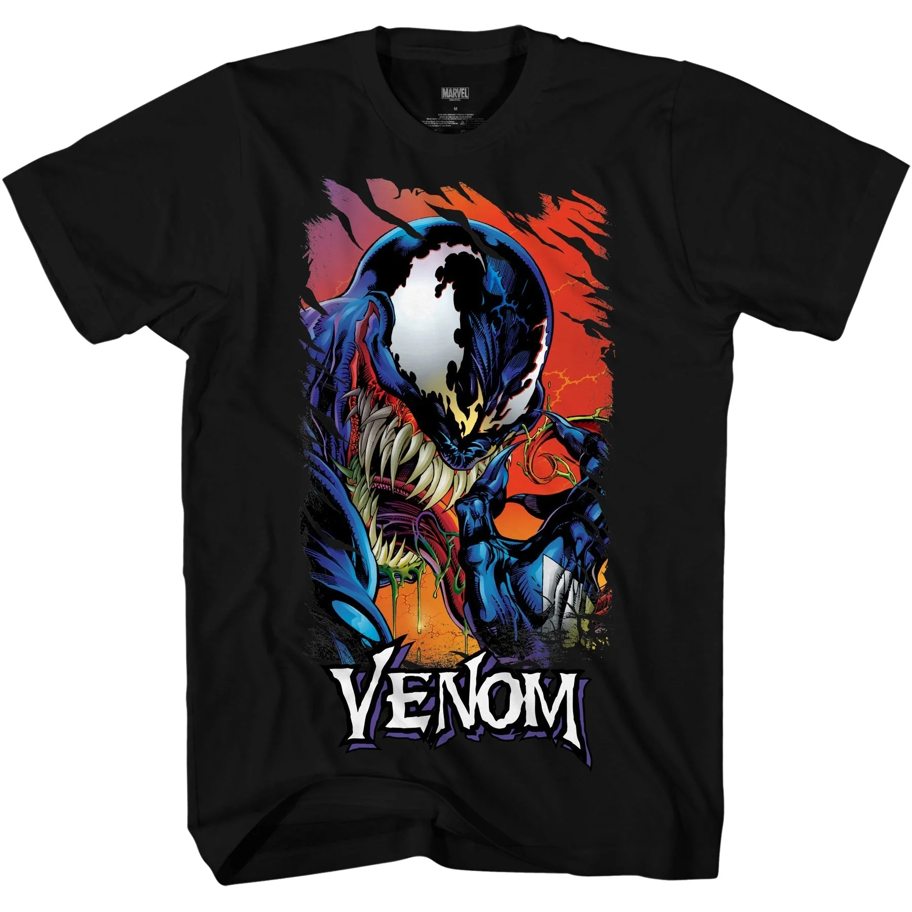 Marvel Venom Tongue Spider-Man Villain Comic Book Adult T-Shirt - Image 1