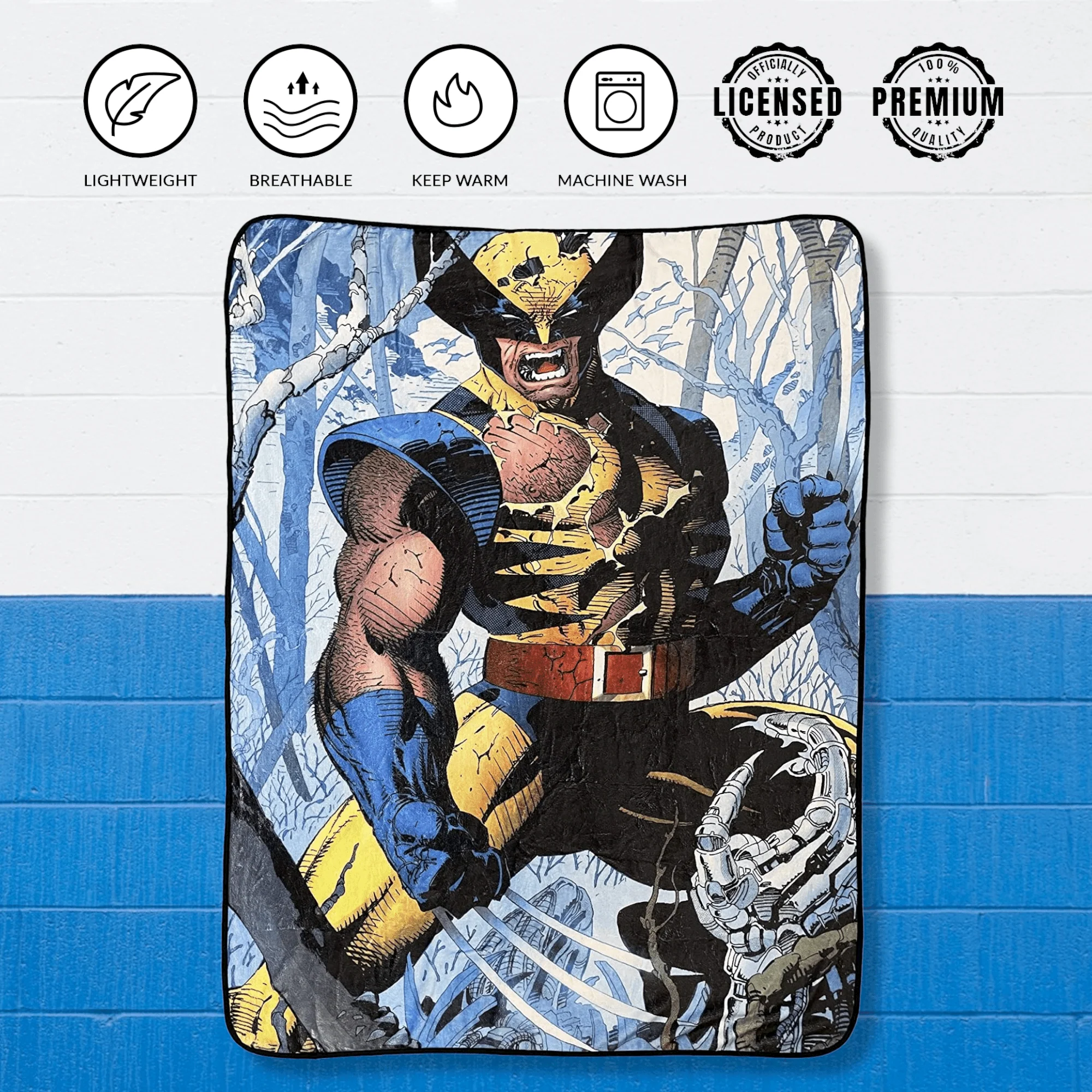 Marvel Wolverine Cover Jim Lee Fleece Throw Blanket - Image 3