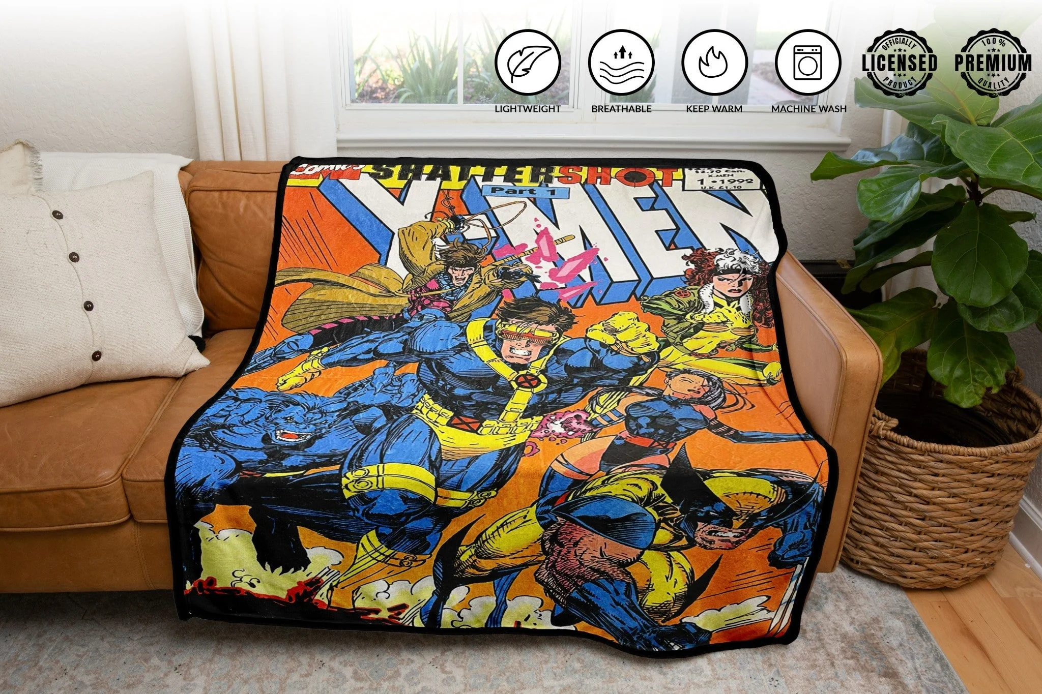 Marvel X-Men 90'S Shattershot Fleece Throw Blanket - Image 3