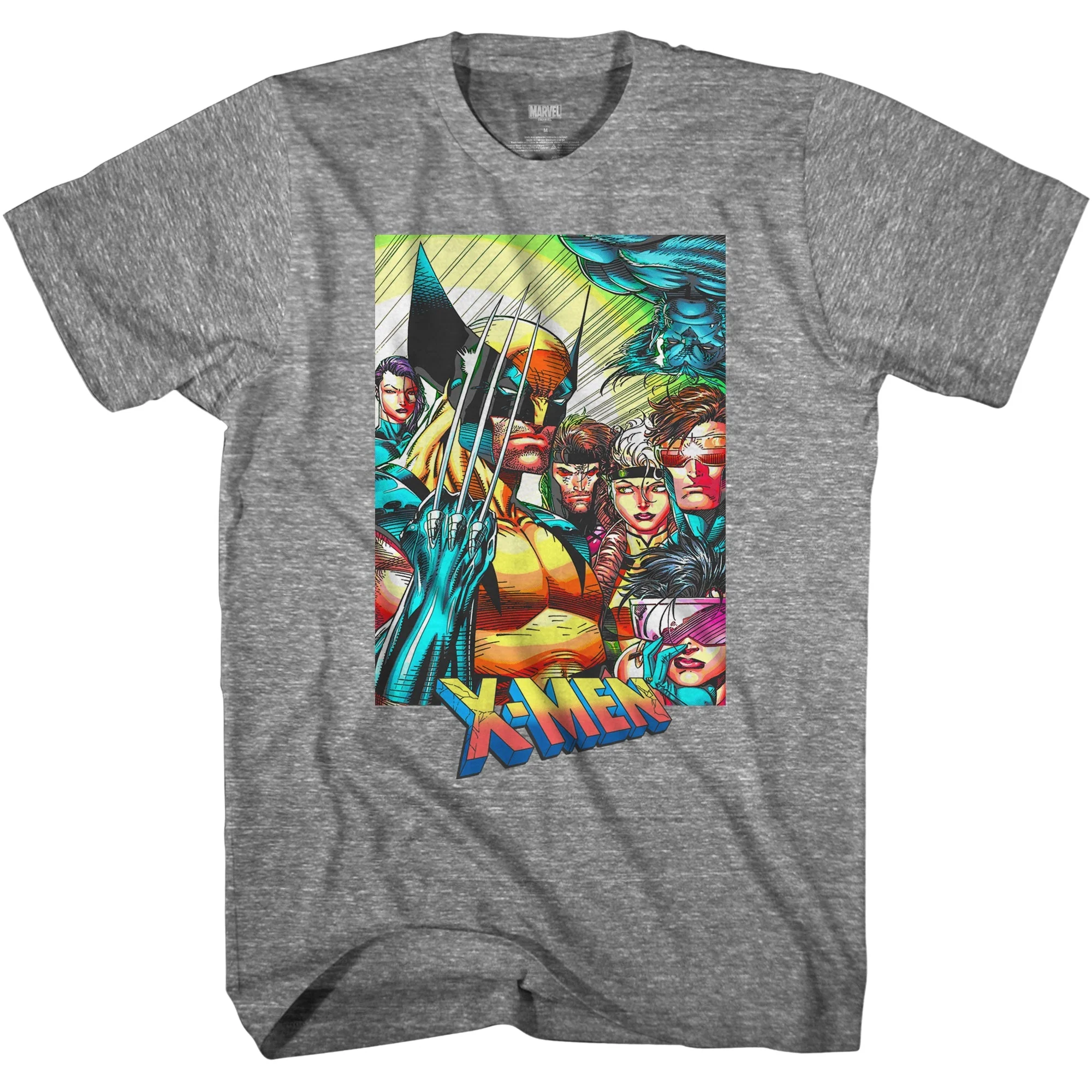 Marvel X-Men 90's Team Portrait Wolverine Gambit Rogue Cyclopes Men's T-Shirt - Image 1