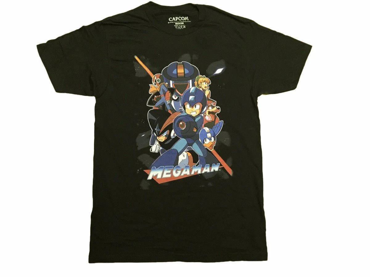 Megaman Mega Man Team Up Capcom Adult T-Shirt - Image 1