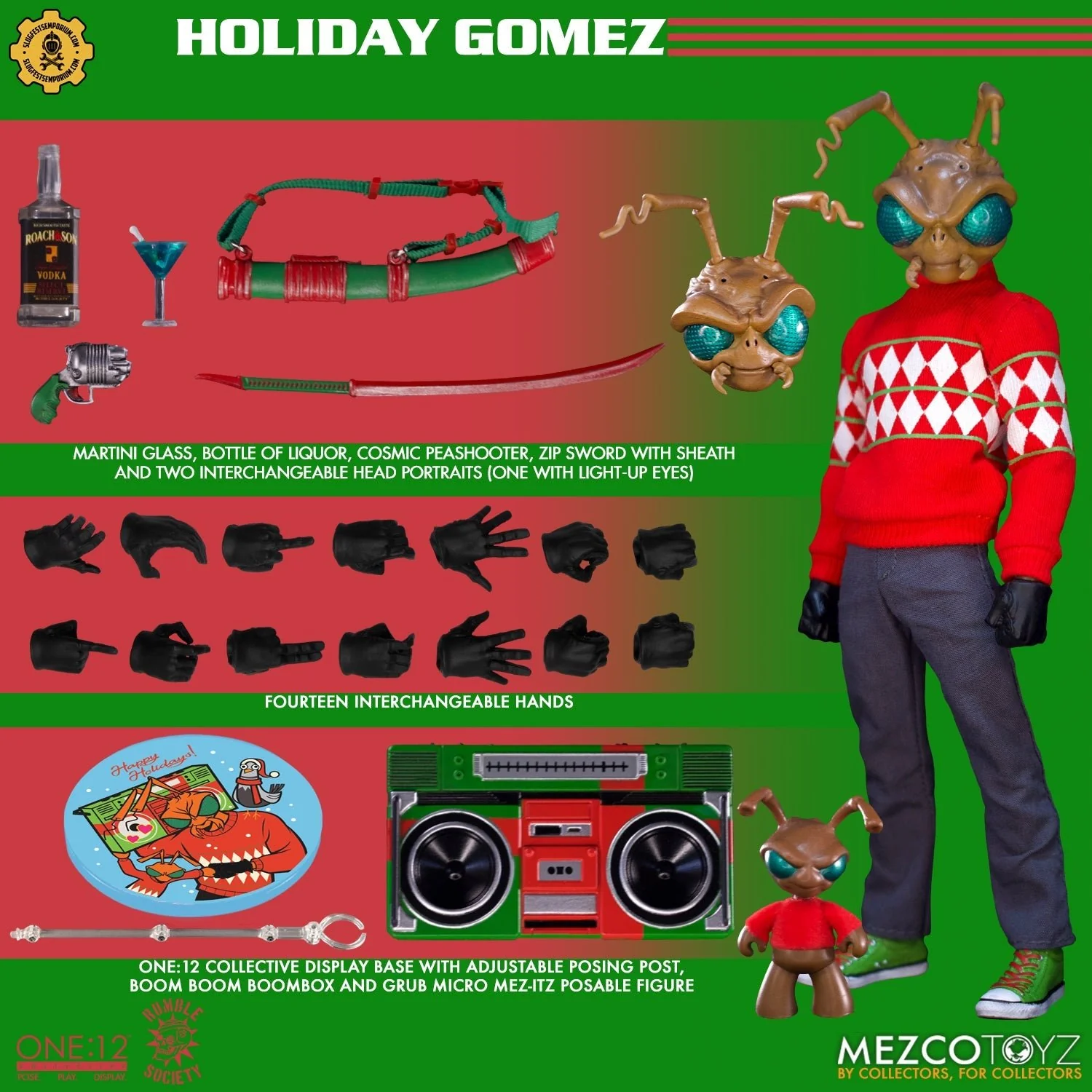 Mezco ONE:12 COLLECTIVE Holiday Gomez Exclusive Action Figure - Image 1