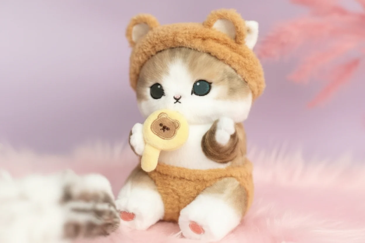 Mofusand Beauty Bear Cat Plush 9" - Image 3