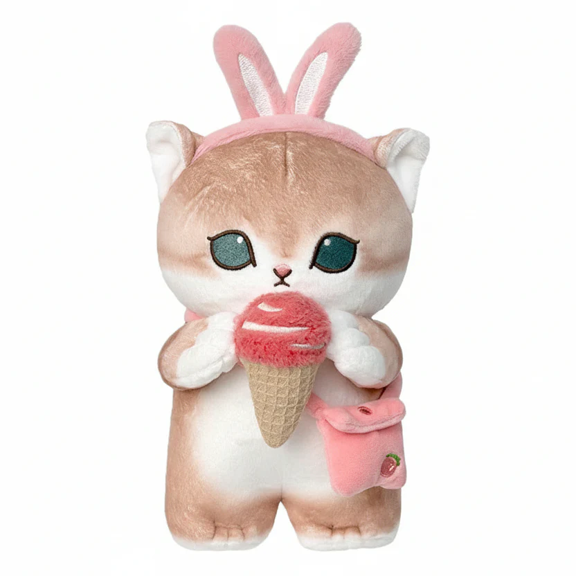 Mofusand Ice Cream Cat Plush 9" - Image 1