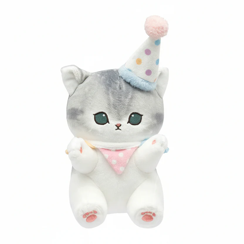 Mofusand Party Hat Cat Plush 9" - Image 1