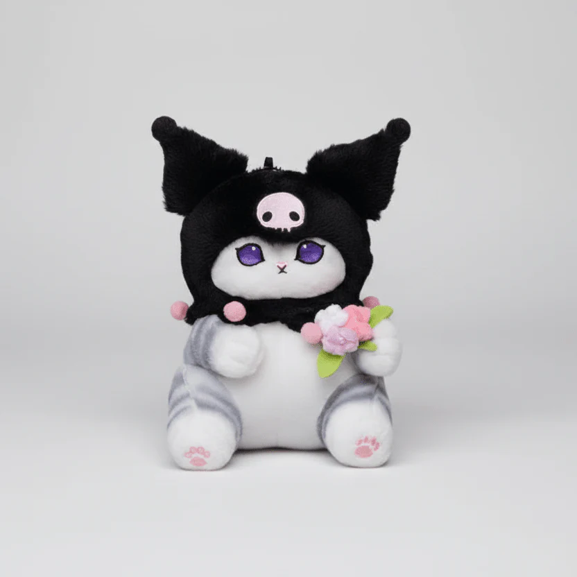 Mofusand Sanrio Kuromi Cat Plush 9" - Image 2