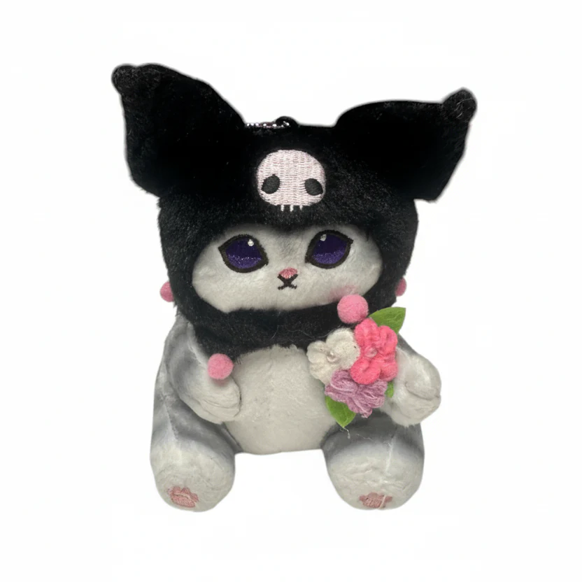 Mofusand Sanrio Kuromi Cat Plush Keychain