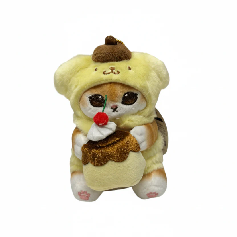 Mofusand Sanrio PomPom Purin Cat Plush Keychain - Image 3