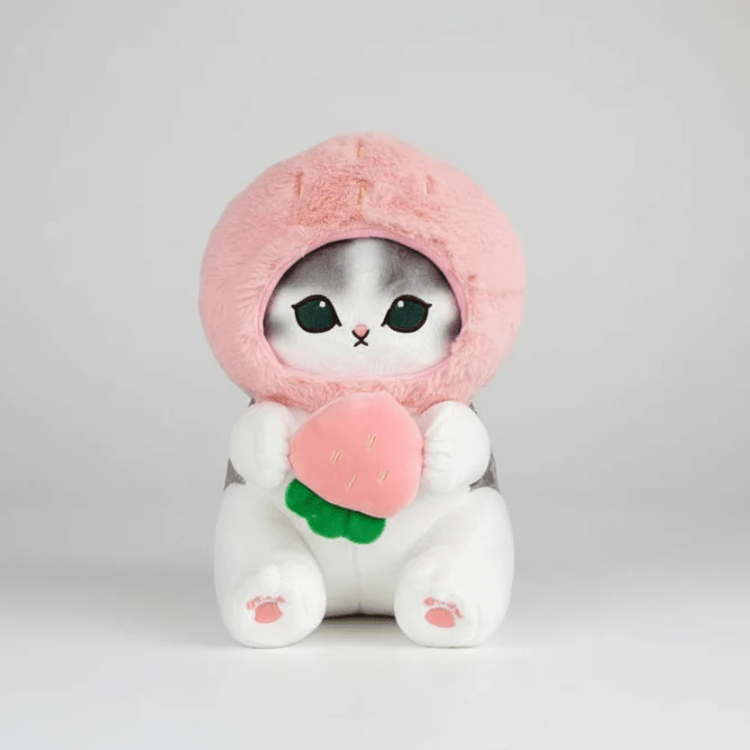 Mofusand Strawberry Cat Plush 12" - Image 2