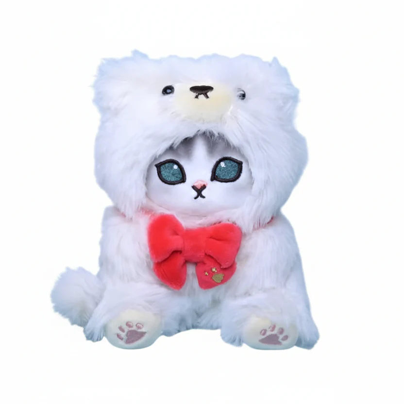 Mofusand – White Bear Cat – Plush Keychain