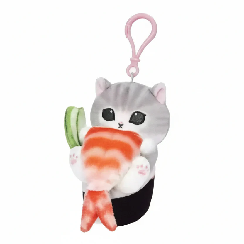 Mofusand – Shrimp Sushi Cat – Plush Keychain