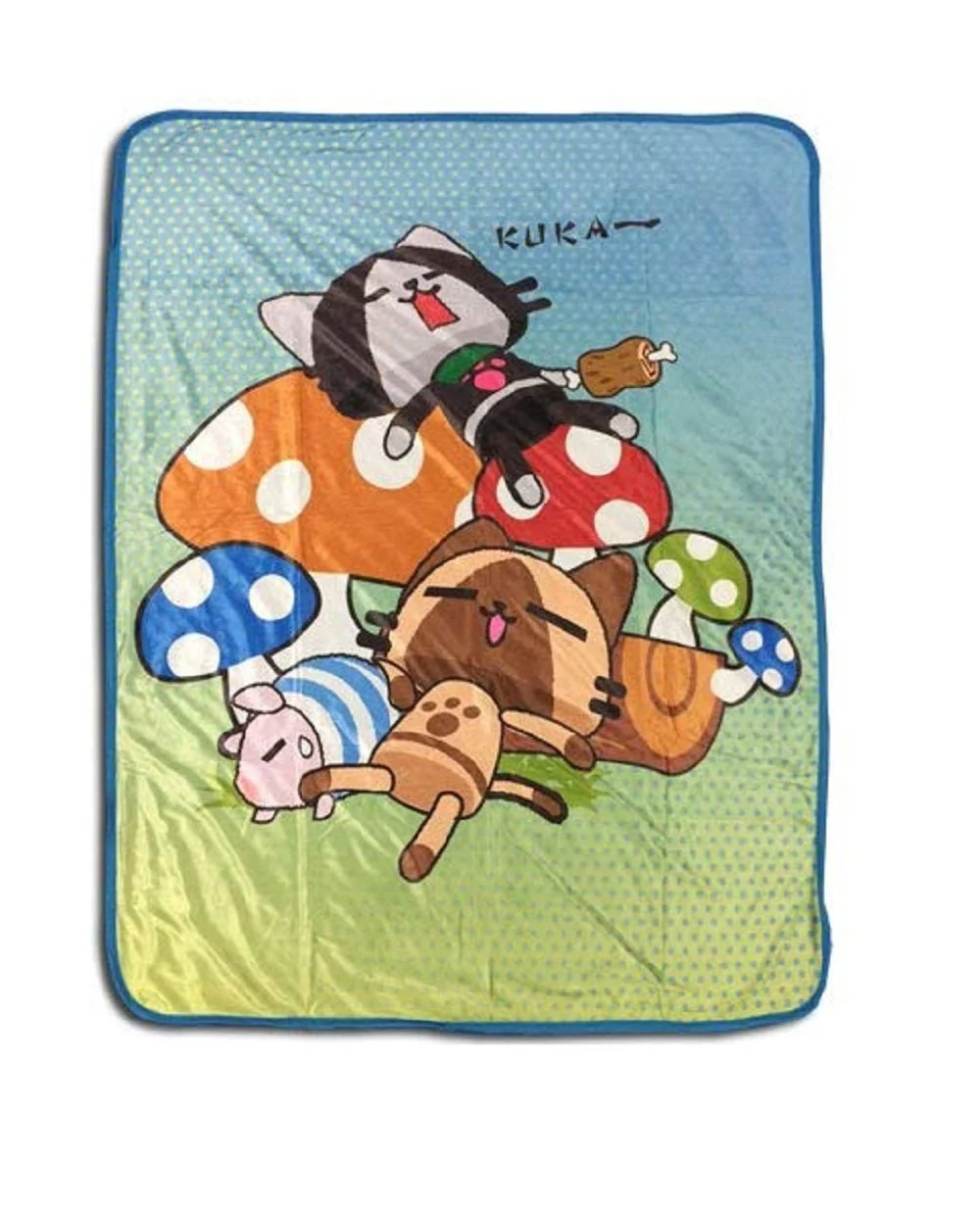 Monster Hunter: Airou & Merorou Sleeping Time Anime Throw Blanket - Image 1