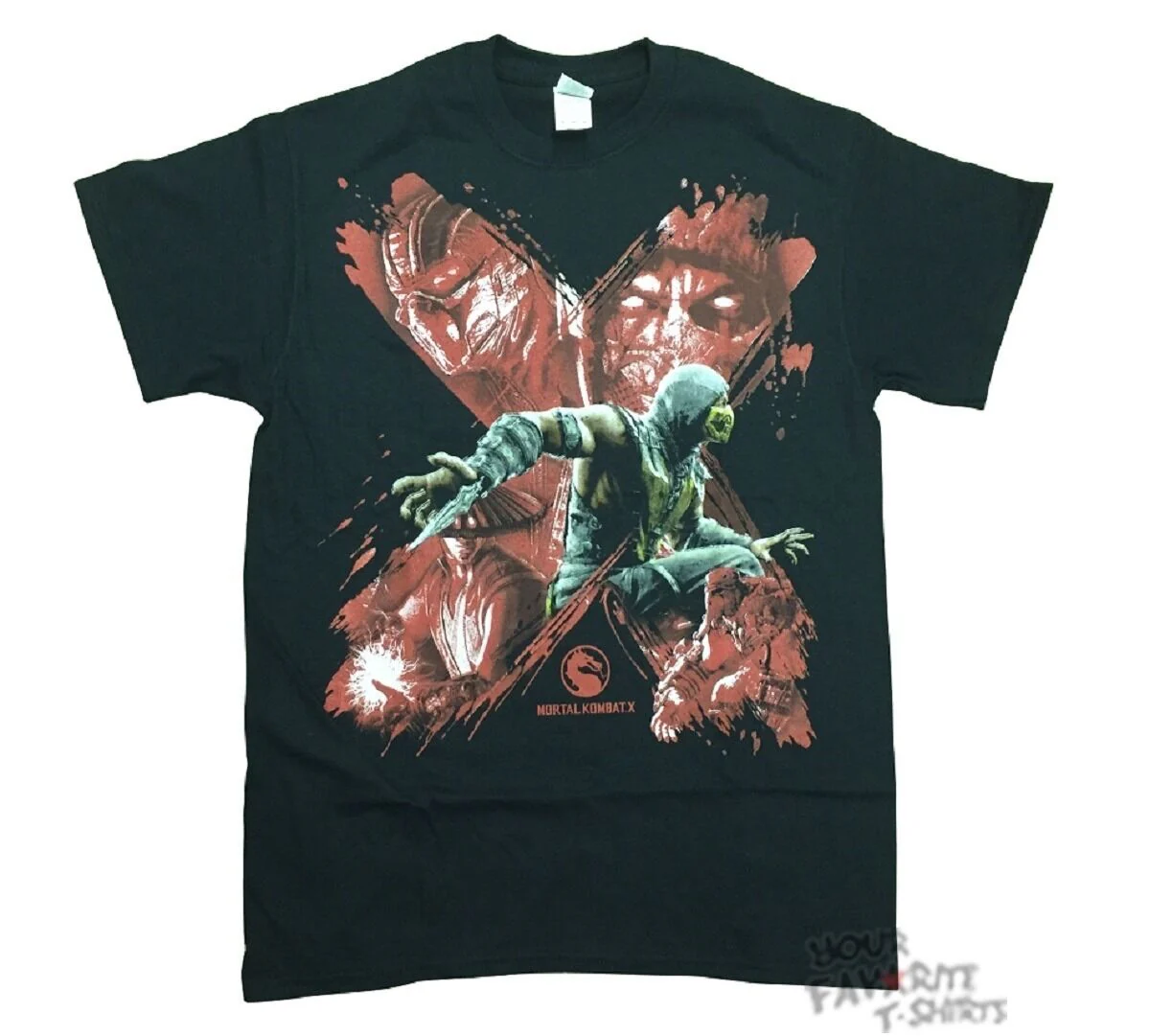 Mortal Kombat X Brush Stroke Montage Mkx Gamer Adult T-Shirt - Image 1