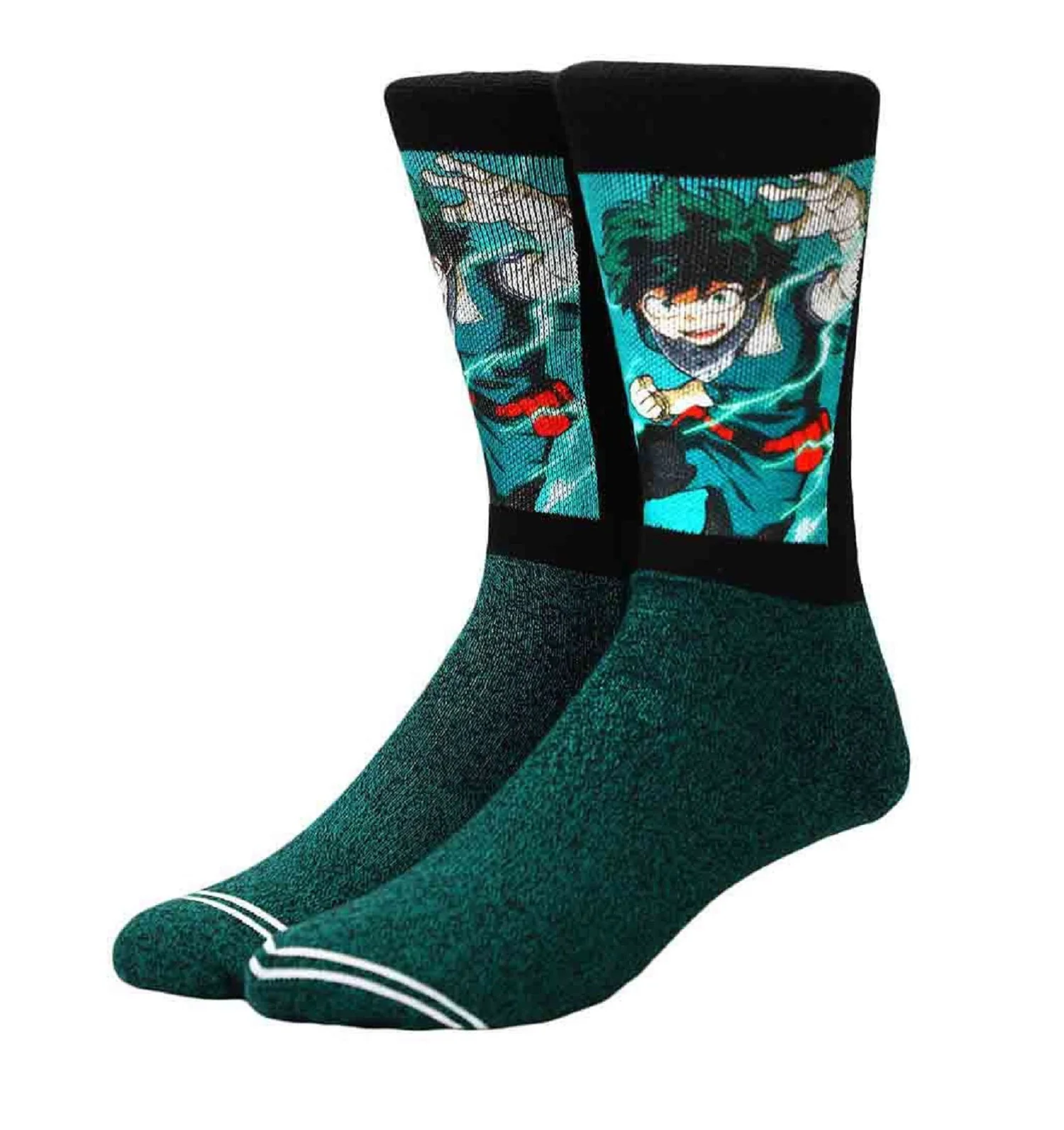 My Hero Academia Deku 360 Character Anime Adult Crew Socks - Image 1