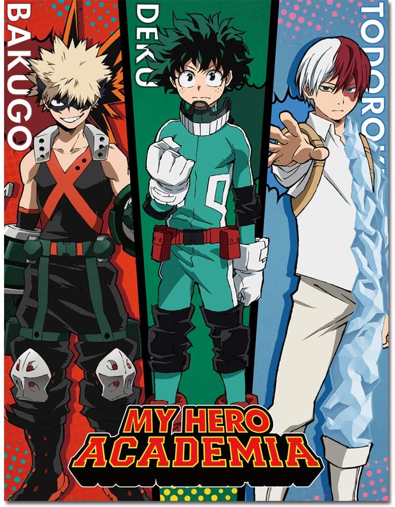 My Hero Academia - Deku Bakugo Todoroki Sublimation Throw Blanket 60in. By 46in. - Image 1