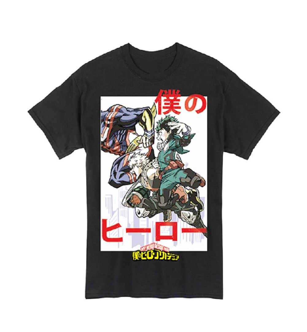 My Hero Academia Group Deku All Might Adult Graphic T-Shirt - Image 1