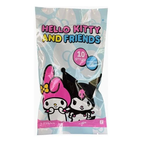 My Melody and Kuromi 3" Plush Clip-On Hanger Keychain Blind Pack - 1 Random - Image 1