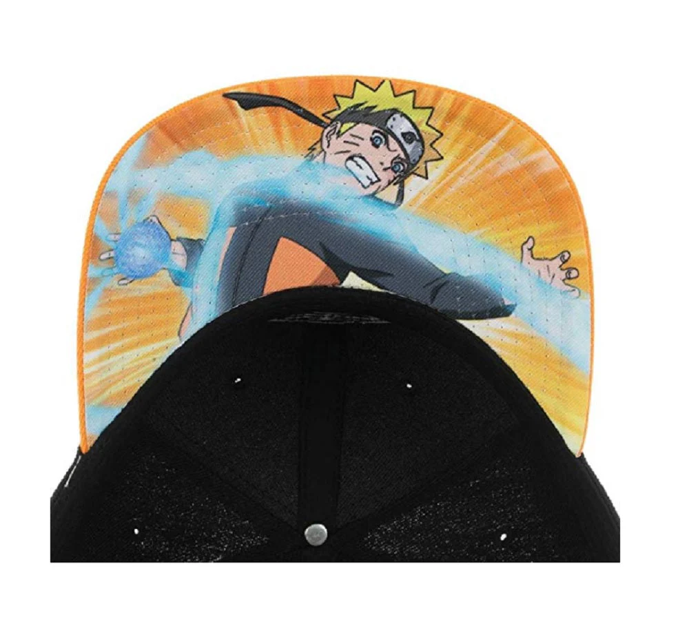 Naruto Shippuden Taping Pre-Curved Adjustable Snapback Hat Cap Black - Image 3