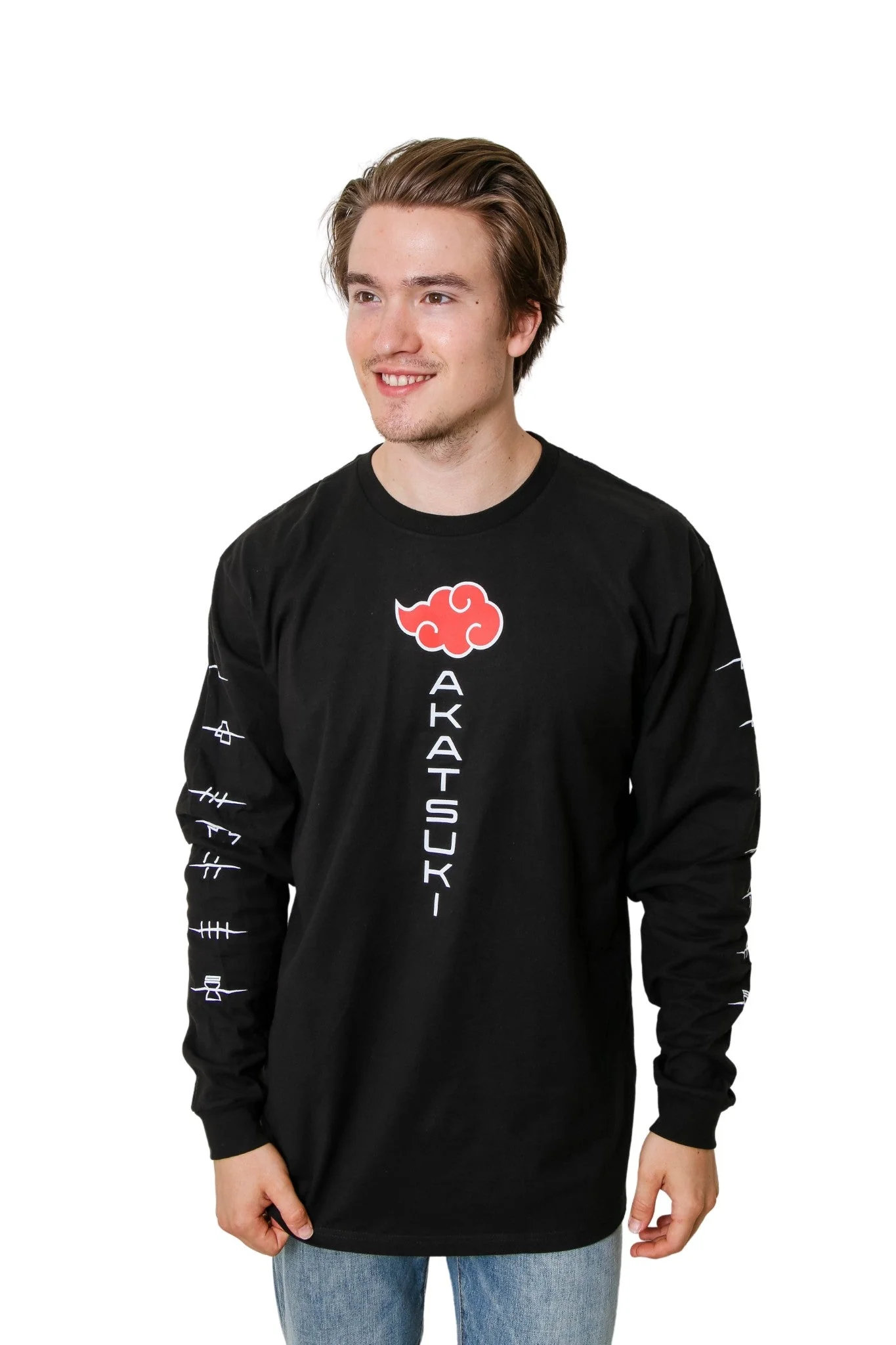 Naruto Shippuden Akatsuki Anti Village Symbols Cloud Anime Adult Unisex Long Sleeve T-Shirt - Image 3