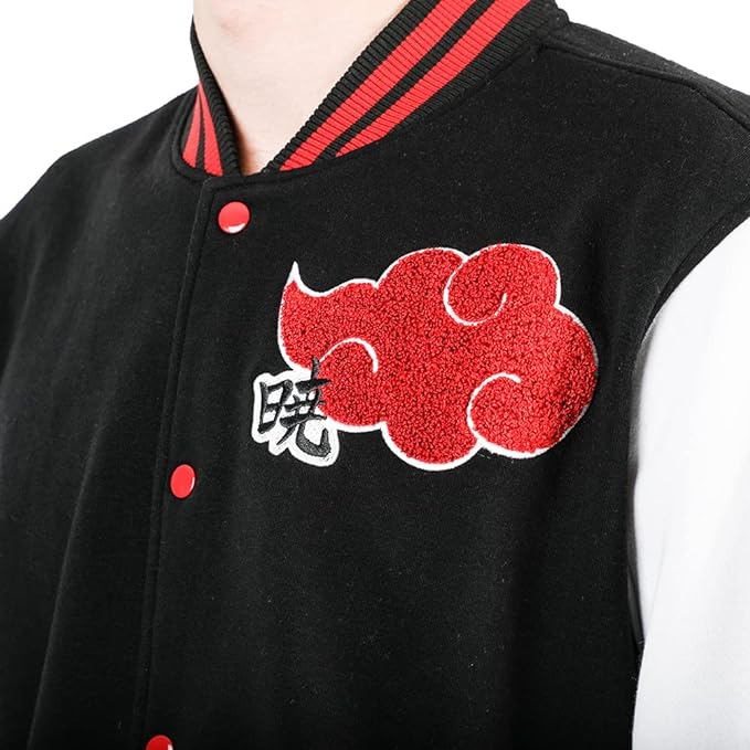 Naruto Shippuden Akatsuki Clan Symbol Men's Letterman Jacket - Image 3