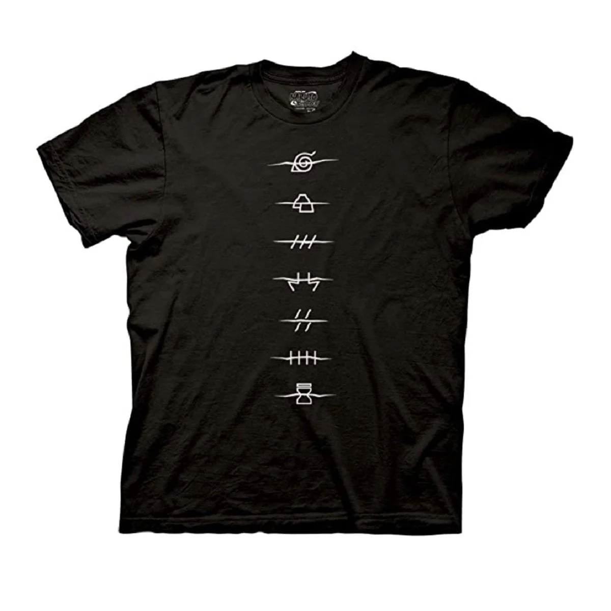 Naruto Shippuden Akatsuki Clouds Village Symbols Adult T-Shirt - Image 1