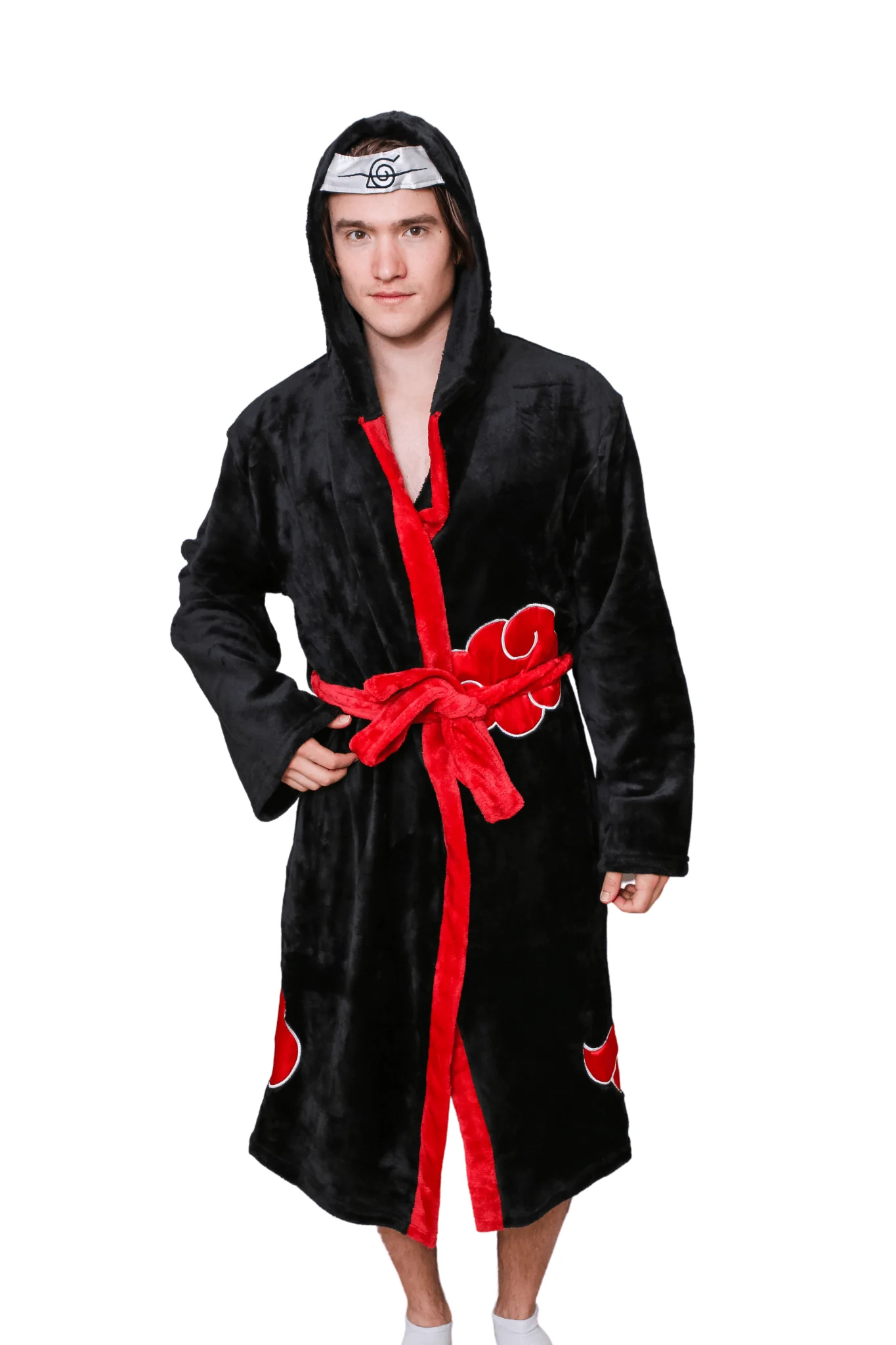 Naruto Shippuden Akatsuki Costume Bath Robe Fleece Anime Bathrobe - Image 3