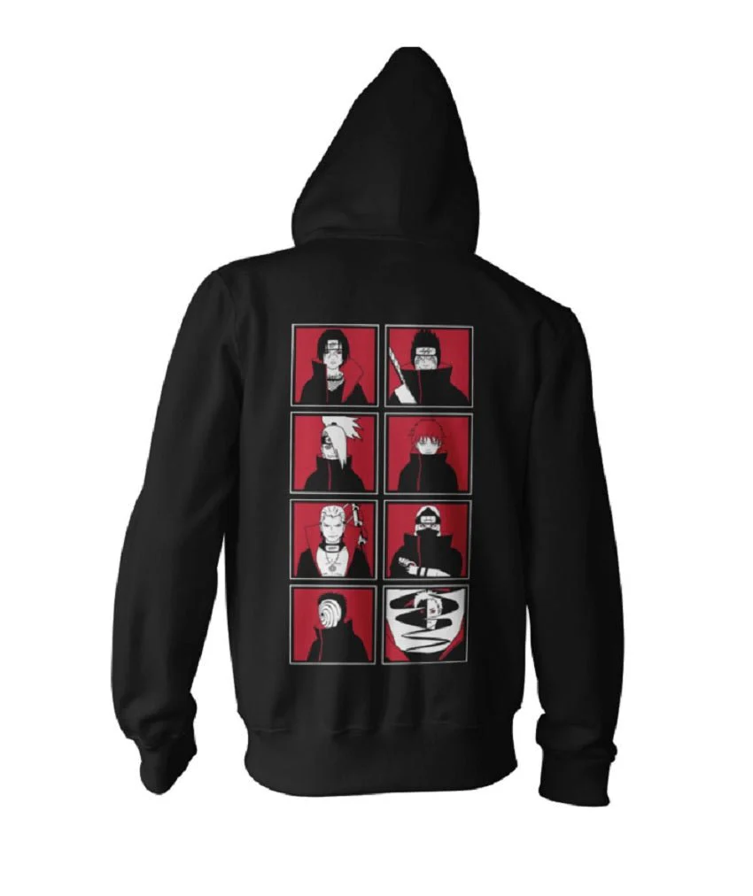 Naruto Shippuden Akatsuki Frames Adult Pullover Fleece Hoodie - Image 3