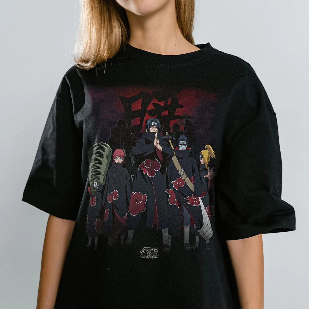 Naruto Shippuden - Akatsuki Group Adult T-Shirt - Black - Officially Licensed - Image 2